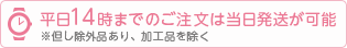 平日14時までのご注文は当日発送が可能